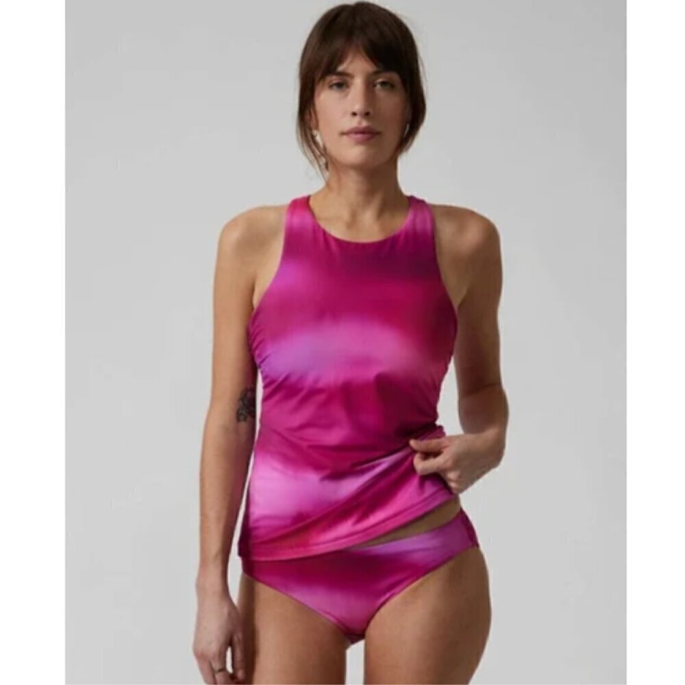 ATHLETA Maldives Bra Cup Tankini Top #657735 Size 34B/C Pink Tie Dye MSRP $89